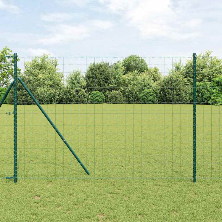Vidaxl euro-hek met grondbevestiging 10 x 1,6 m pvc-coated staal groen