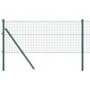 Vidaxl hek met paal groen 0,6 x 25 m staal en pvc