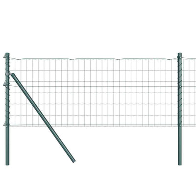 Vidaxl hek met paal groen 0,4 x 25 m staal en pvc