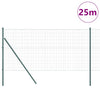 Vidaxl hek met paal groen 0,4 x 25 m staal en pvc