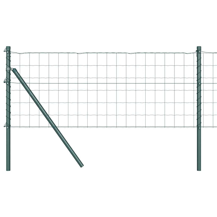Vidaxl hek met paal groen 0,6 x 25 m staal en pvc