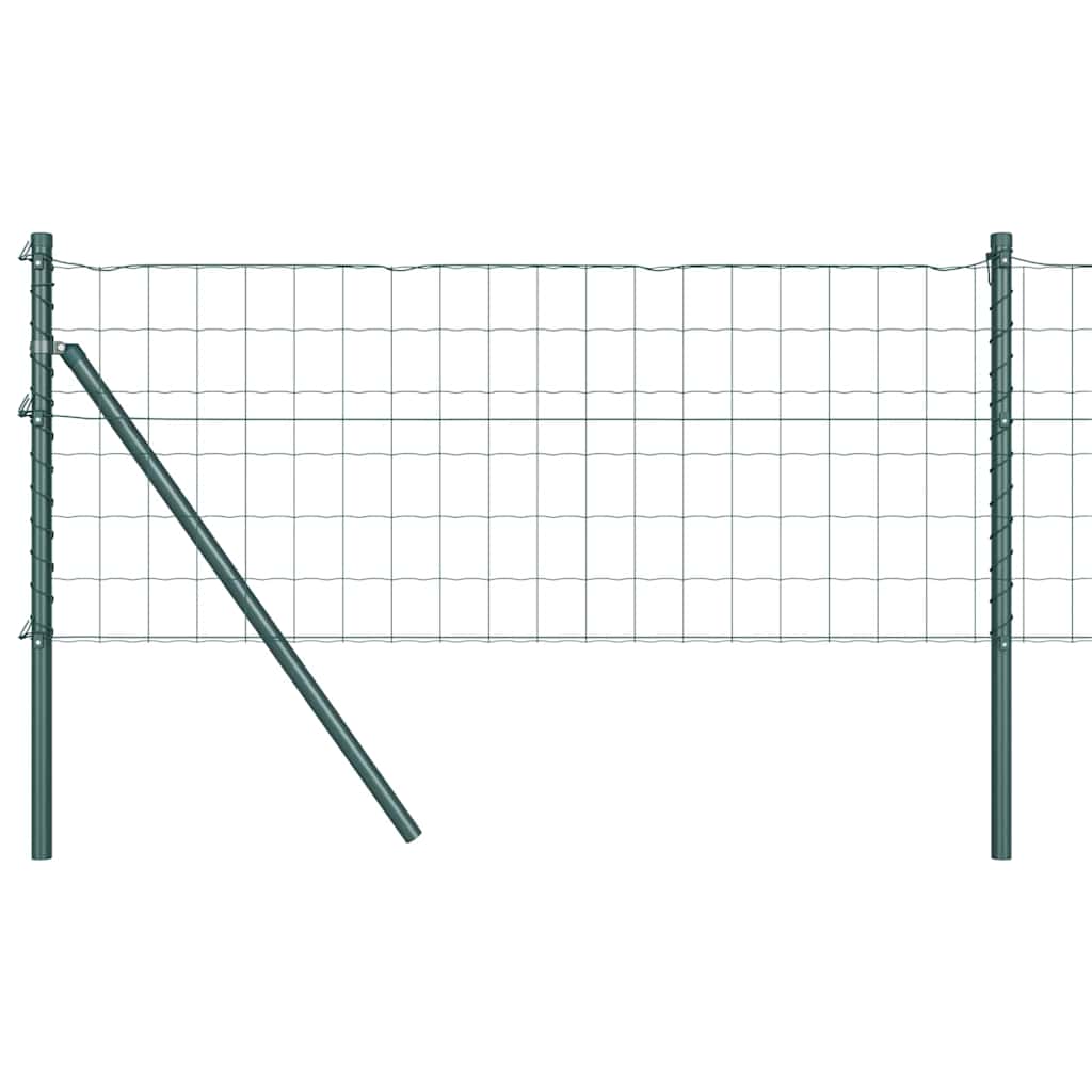 Vidaxl hek met paal groen 0,8 x 25 m staal en pvc