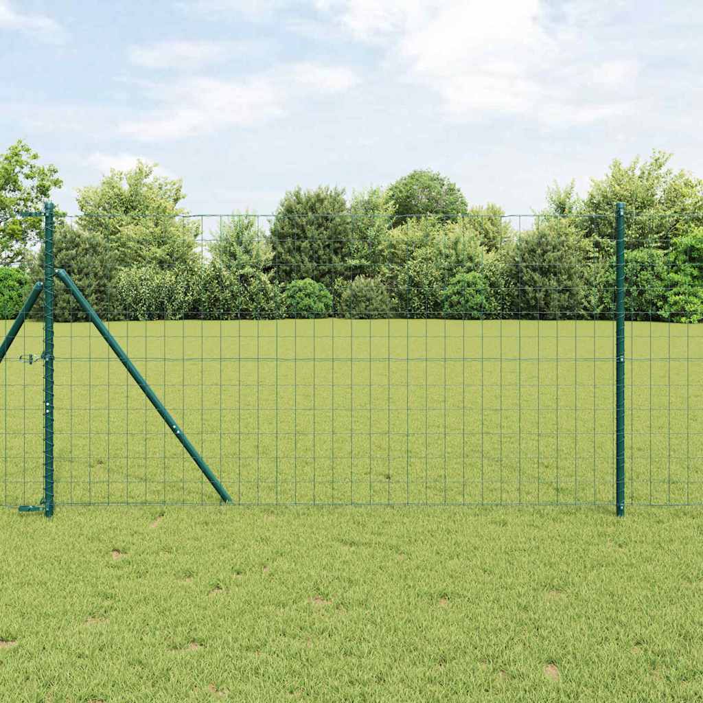 Vidaxl euro-hek met grondbevestiging 25 x 1 m pvc-coated staal groen