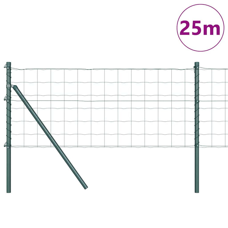 Vidaxl euro-hek met grondbevestiging 25 x 0,4 m pvc-coated staal groen
