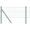 Vidaxl hek met paal groen 0,6 x 25 m staal en pvc