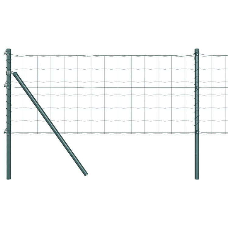 Vidaxl euro-hek met grondbevestiging 25 x 0,6 m pvc-coated staal groen