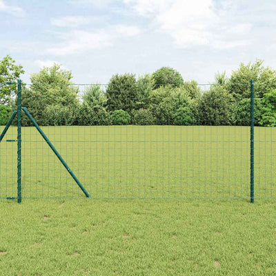 Vidaxl hek met paal groen 1 x 10 m staal