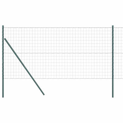 Vidaxl hek met paal groen 1,2 x 10 m staal
