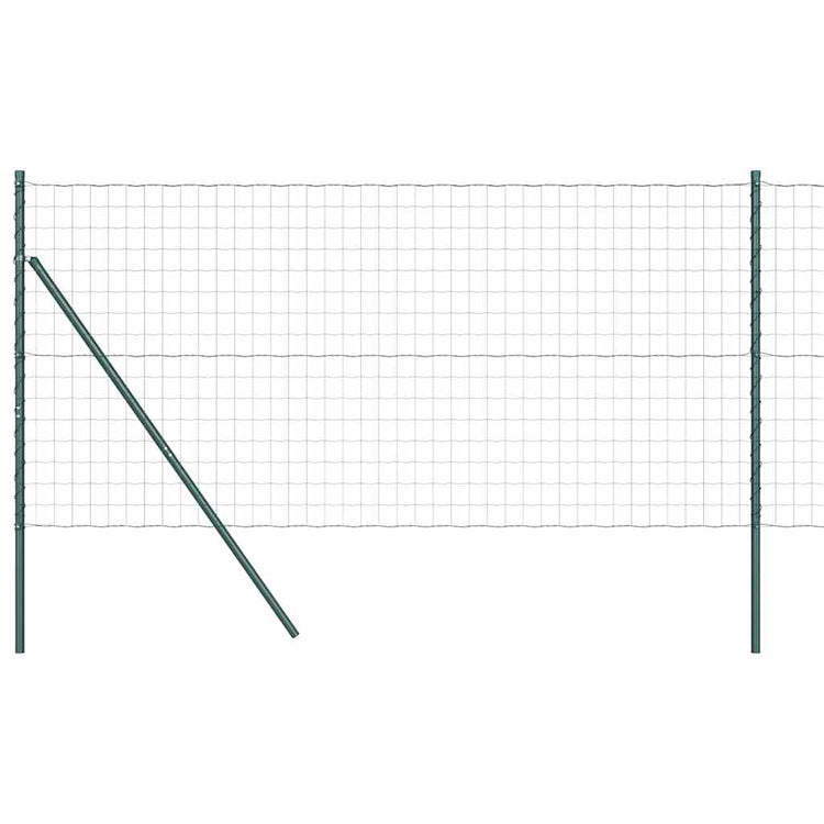Vidaxl euro-hek met grondbevestiging 10 x 1,2 m pvc-coated staal groen