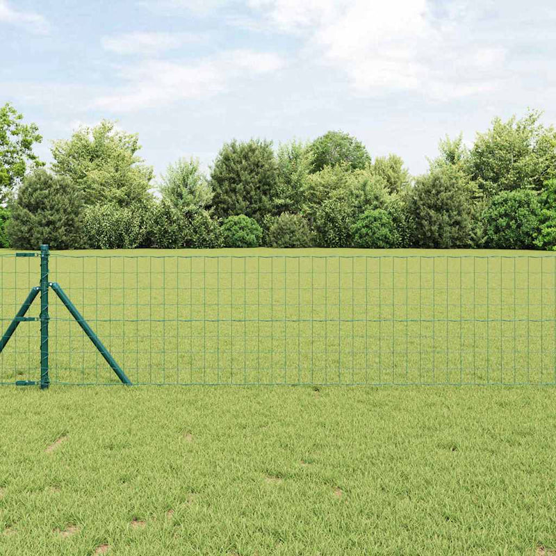 Vidaxl hek met paal groen 0,8 x 25 m staal