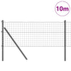Vidaxl hek met paal grijs 0,4 x 10 m staal en pvc