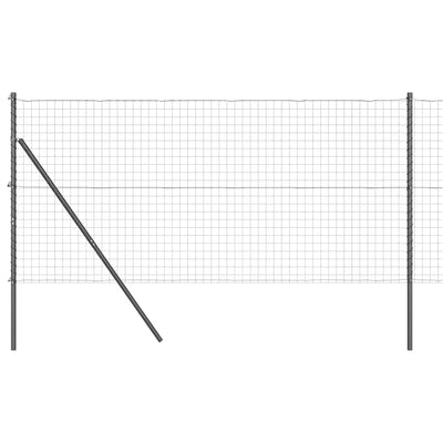 Vidaxl hek met paal grijs 1,2 x 10 m staal en pvc