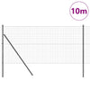 Vidaxl hek met paal grijs 1,4 x 10 m staal en pvc