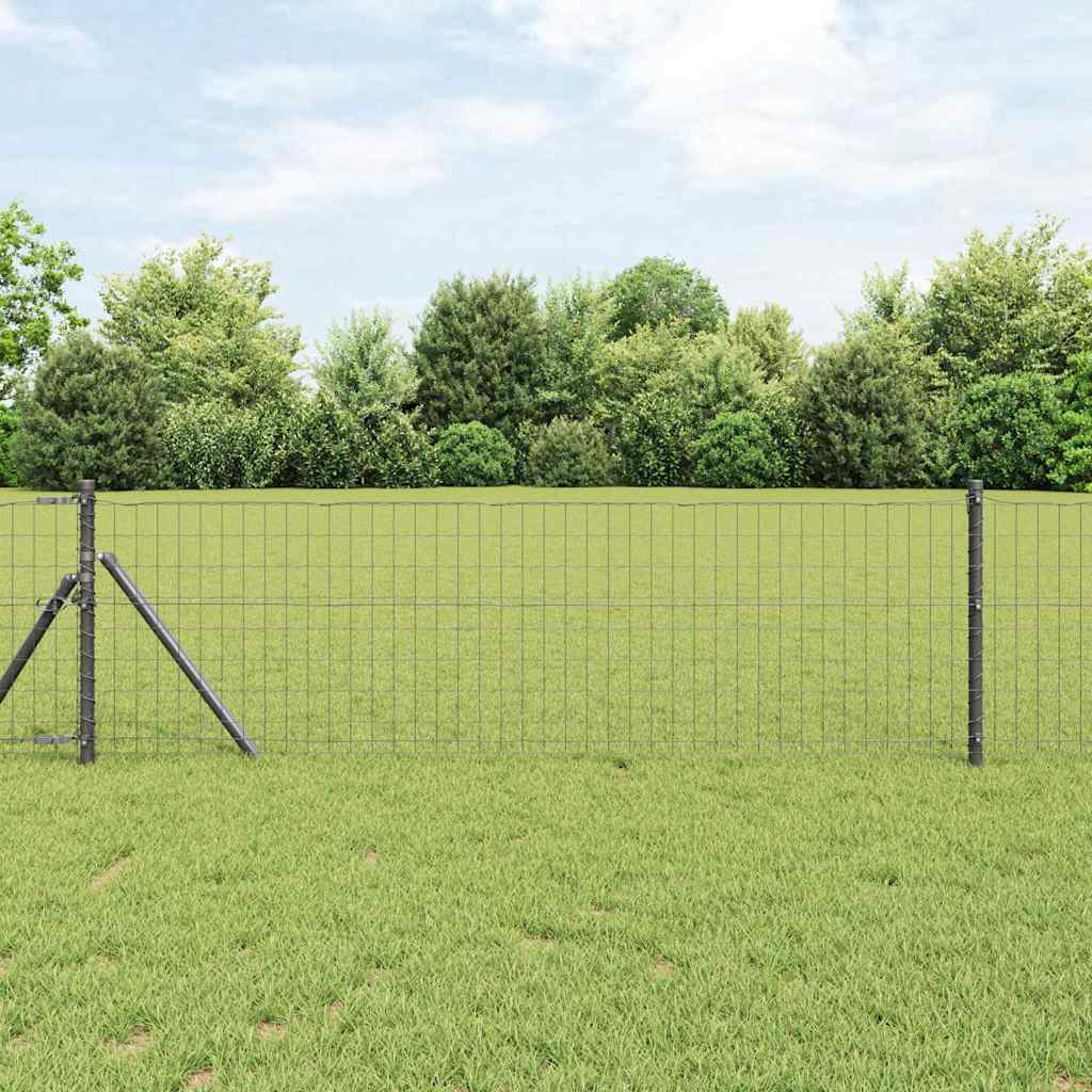 Vidaxl euro-hek met grondbevestiging 10 x 0,4 m pvc-coated staal grijs