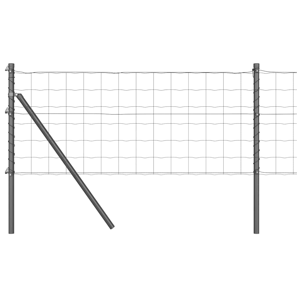 Vidaxl hek met paal grijs 0,6 x 10 m staal en pvc