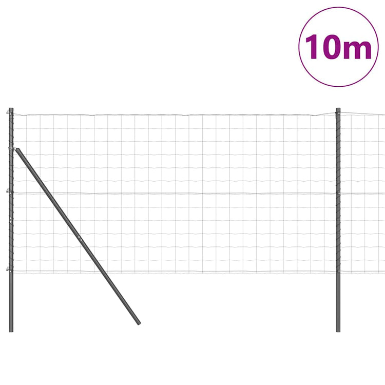 Vidaxl euro-hek met grondbevestiging 10 x 1,2 m pvc-coated staal grijs