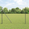Vidaxl hek met paal grijs 1,5 x 10 m staal