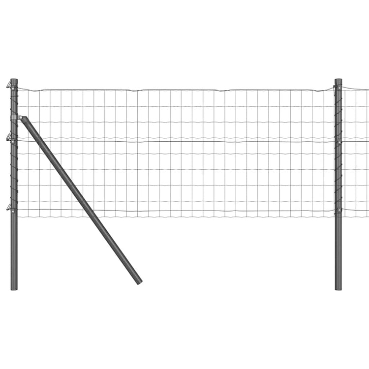 Vidaxl euro-hek met grondbevestiging 25 x 0,6 m pvc-coated staal grijs