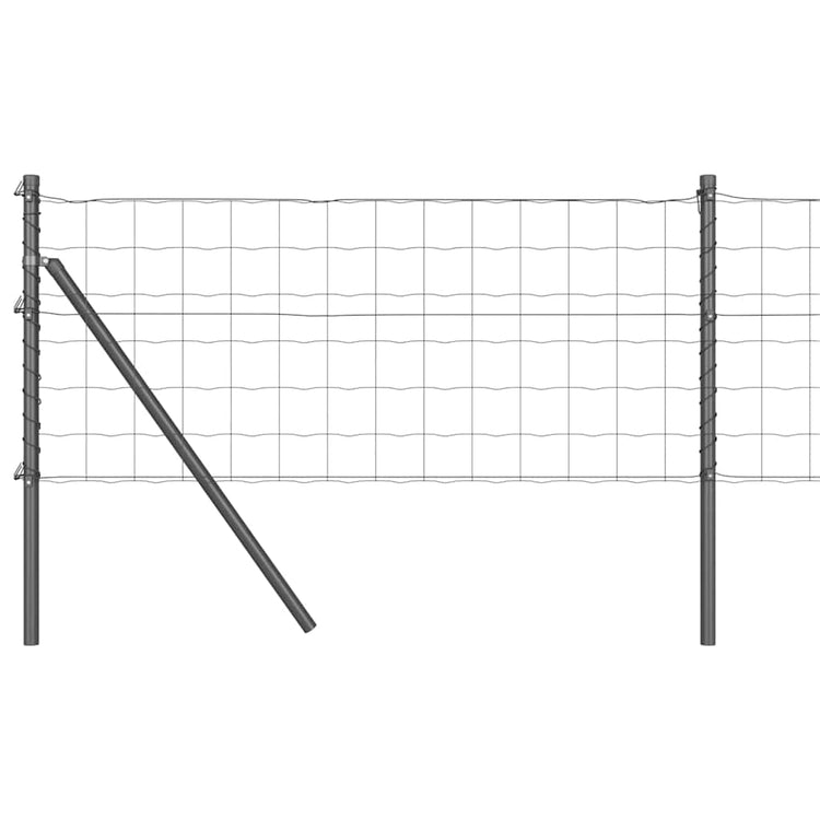 Vidaxl euro-hek met grondbevestiging 25 x 0,6 m pvc-coated staal grijs