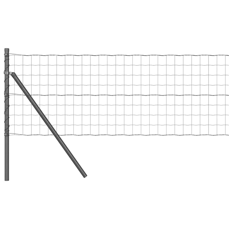Vidaxl euro-hek met grondbevestiging 10 x 0,8 m pvc-coated staal grijs