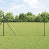 Vidaxl hek met paal grijs 1 x 10 m staal