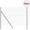 Vidaxl hek met paal grijs 1,6 x 10 m staal en pvc