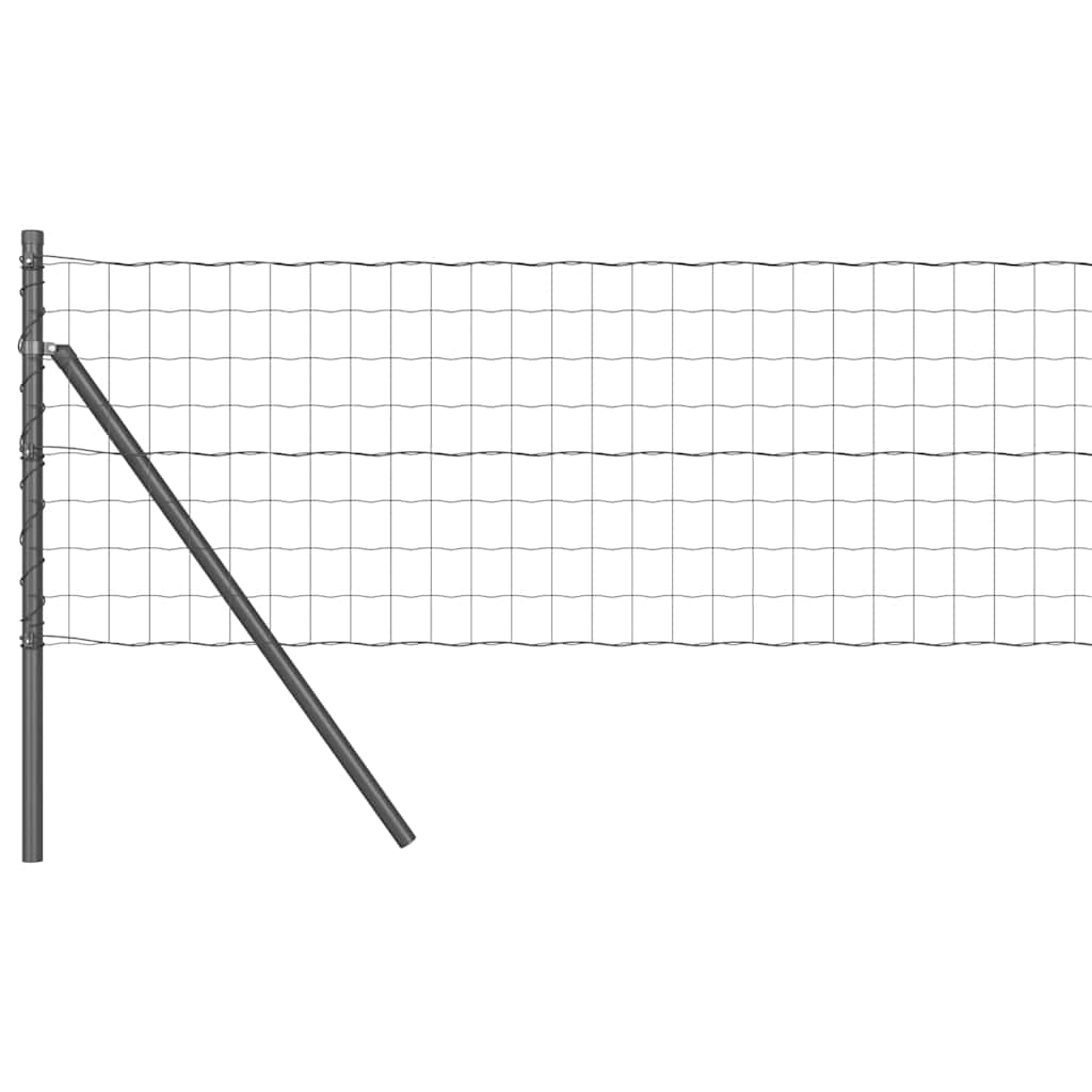 Vidaxl hek met paal grijs 0,4 x 25 m staal en pvc