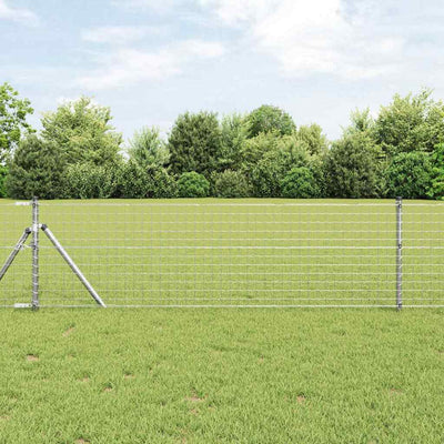 Vidaxl hek met paal zilver 0,6 x 10 m staal en pvc