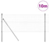 Vidaxl hek met paal zilver 0,8 x 10 m staal en pvc