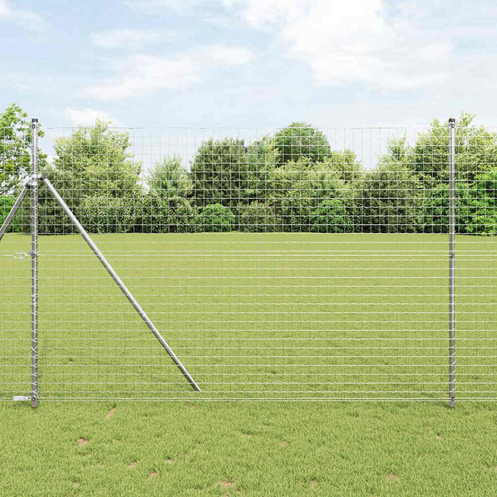Vidaxl euro-hek met grondbevestiging 10 x 1,6 m gegalvaniseerd staal