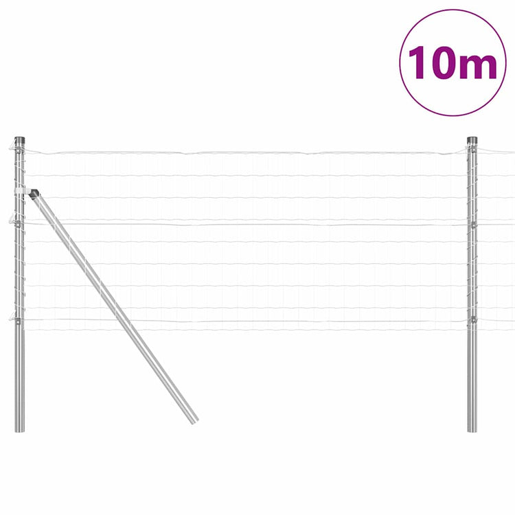 Vidaxl euro-hek met grondbevestiging 10 x 0,6 m gegalvaniseerd staal
