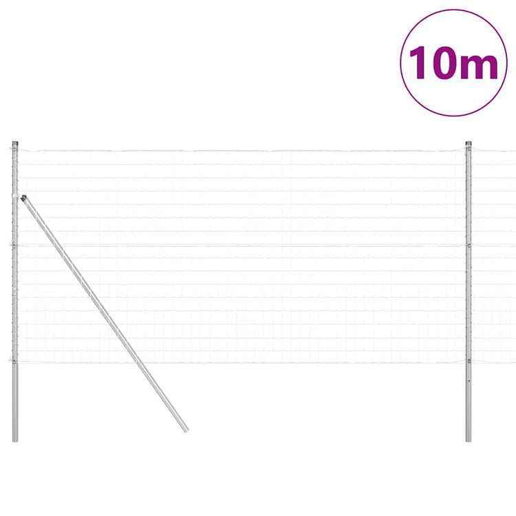 Vidaxl euro-hek met grondbevestiging 10 x 1 m gegalvaniseerd staal