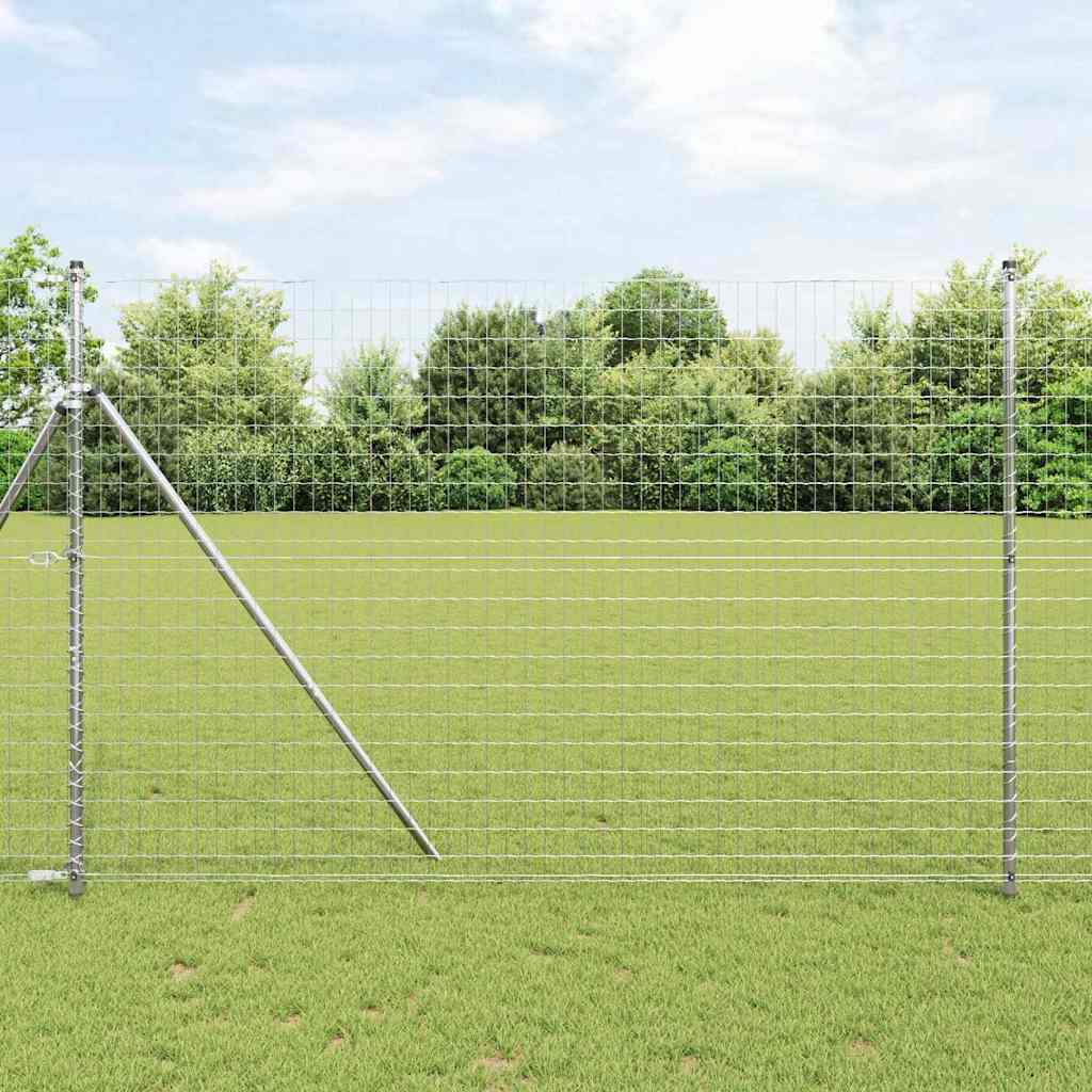 Vidaxl euro-hek met grondbevestiging 10 x 1,5 m gegalvaniseerd staal