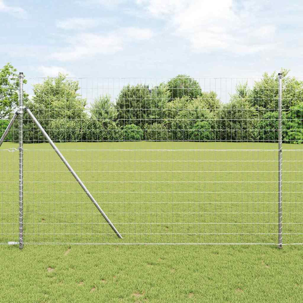 Vidaxl euro-hek met grondbevestiging 10 x 1,5 m gegalvaniseerd staal