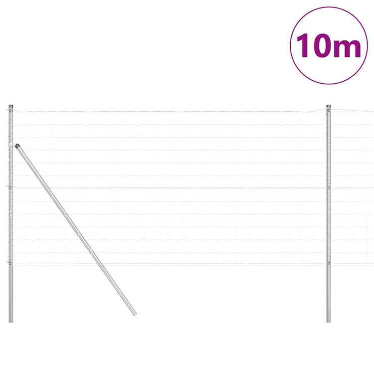 Vidaxl euro-hek met grondbevestiging 10 x 1,2 m gegalvaniseerd staal