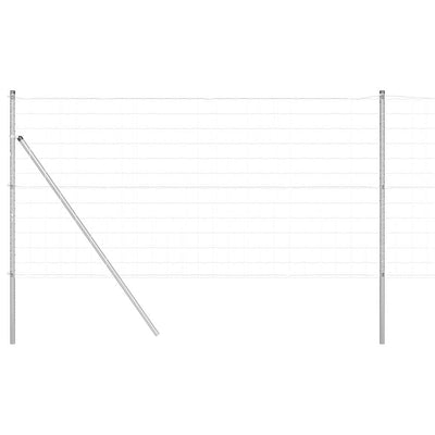 Vidaxl hek met paal zilver 1,4 x 10 m staal en pvc