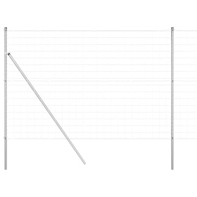 Vidaxl hek met paal zilver 1,6 x 10 m staal en pvc