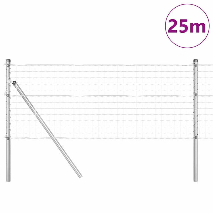 Vidaxl euro-hek met grondbevestiging 25 x 0,4 m gegalvaniseerd staal