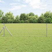 Vidaxl euro-hek met grondbevestiging 25 x 0,8 m gegalvaniseerd staal - afbeelding 1