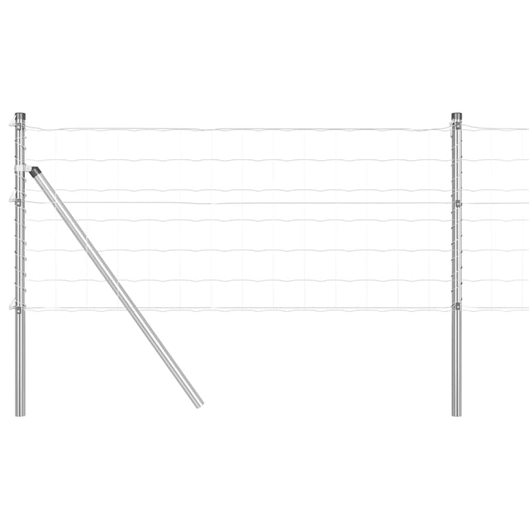 Vidaxl euro-hek met grondbevestiging 25 x 0,8 m gegalvaniseerd staal