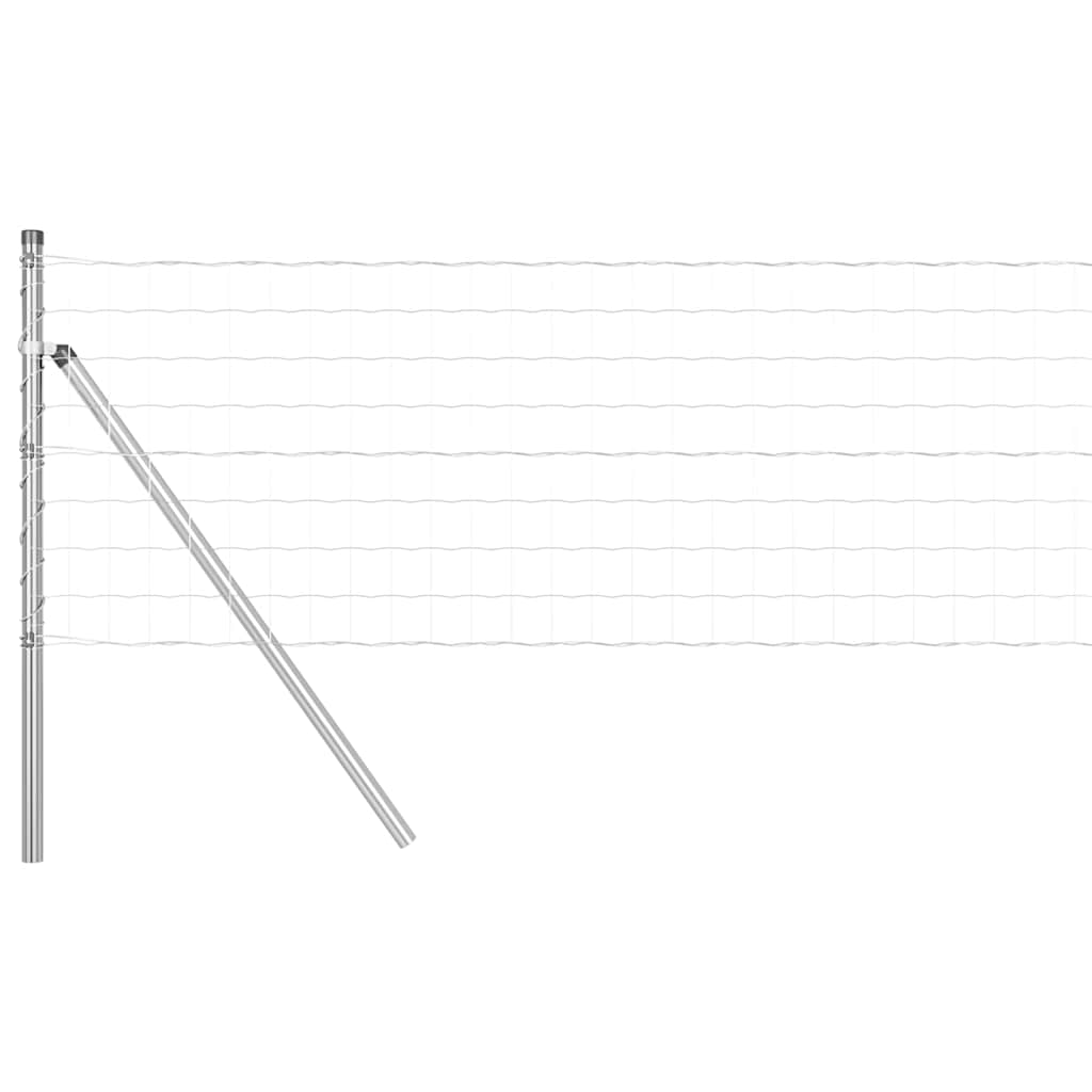 Vidaxl hek met paal zilver 0,6 x 10 m staal en pvc