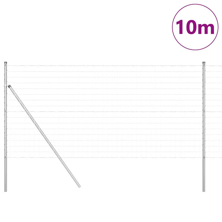 Vidaxl euro-hek met grondbevestiging 10 x 1,2 m gegalvaniseerd staal