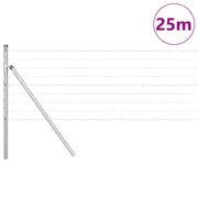 Vidaxl euro-hek met grondbevestiging 25 x 0,6 m gegalvaniseerd staal - afbeelding 3