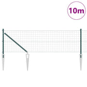 Vidaxl euro-hek met grondpennen 10 x 0,6 m pvc-coated staal groen mesh - afbeelding 3