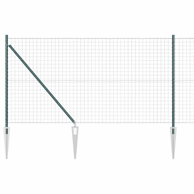 Vidaxl euro-hek met grondpennen 10 x 1 m pvc-coated staal groen mesh