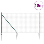 Vidaxl euro-hek met grondpennen 10 x 1,2 m pvc-coated staal groen mesh - afbeelding 3