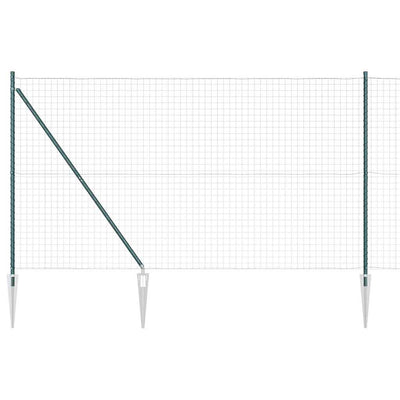 Vidaxl hek met paal groen 1,5 x 10 m staal en pvc