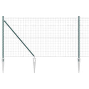 Vidaxl euro-hek met grondpennen 10 x 1 m pvc-coated staal groen mesh - afbeelding 2