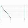 Vidaxl hek met paal groen 1,2 x 10 m staal en pvc