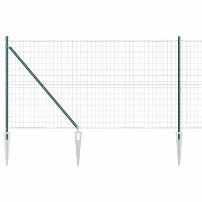 Vidaxl hek met paal groen 1,4 x 10 m staal en pvc
